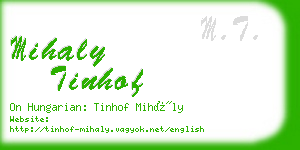 mihaly tinhof business card